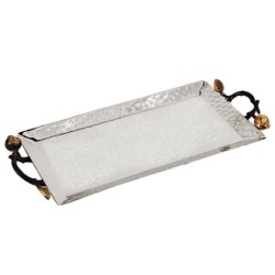 Yair Emanuel Hammered Serving Tray - Pomegranates