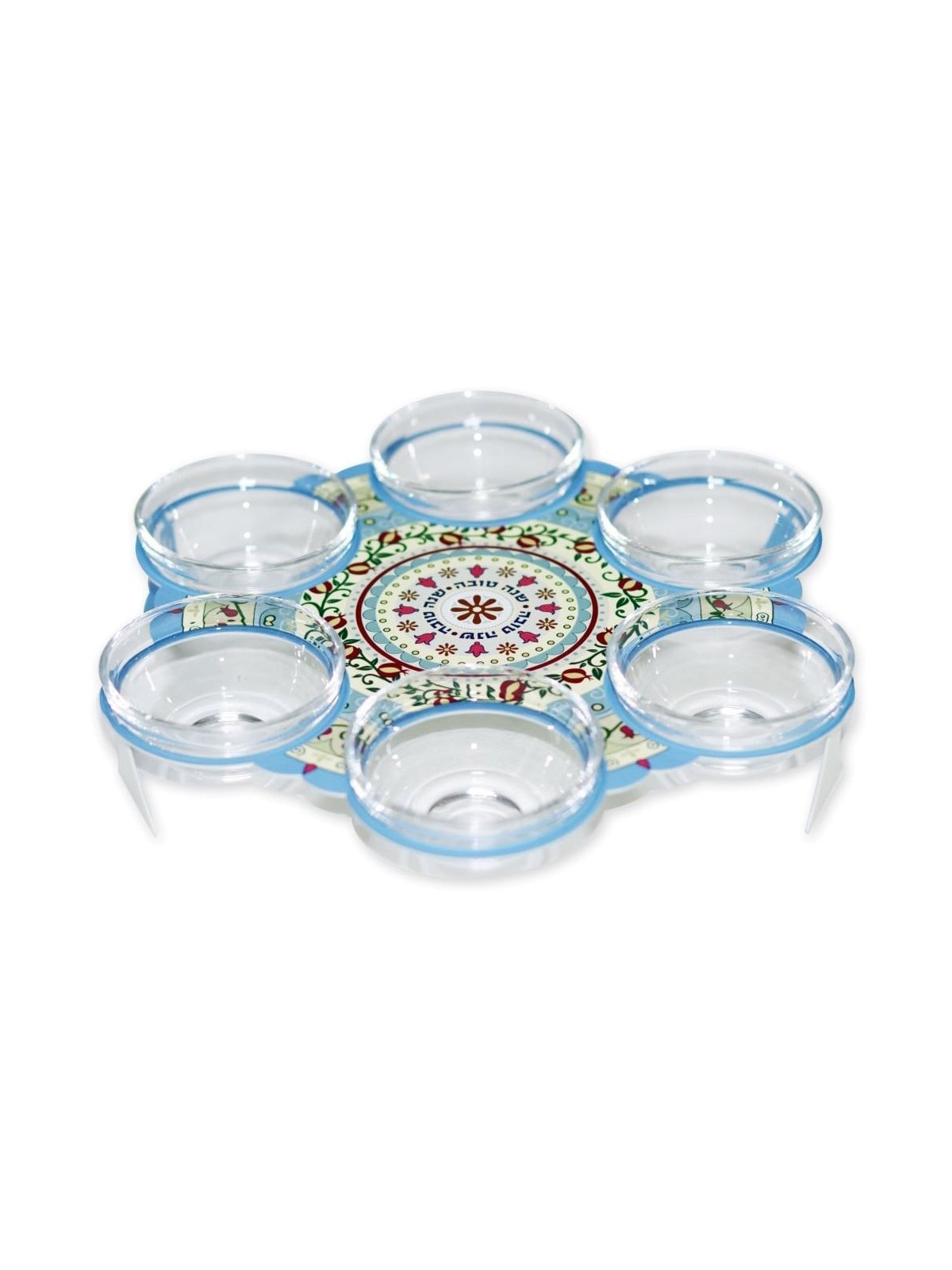 Pomegranate Mandala Rosh Hashanah Seder Plate by Dorit Judaica