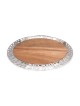 Yair Emanuel Round Wooden Challah Board With Pomegranate Design