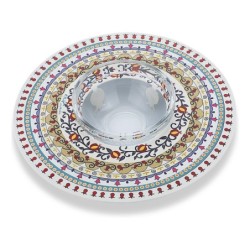 Dorit Judaica Colorful Mandala with Pomegranates Honey Dish for Rosh H