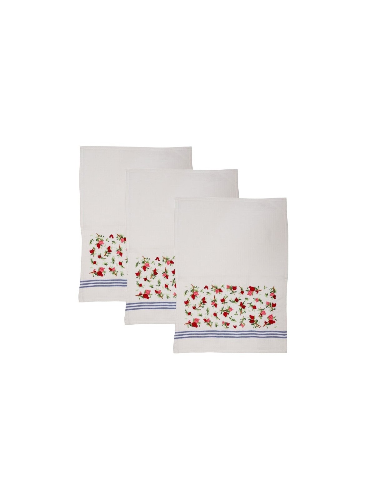 Embroidered Pomegranate Set of 3 Netilat Yadayim Towels by Yair Emanue