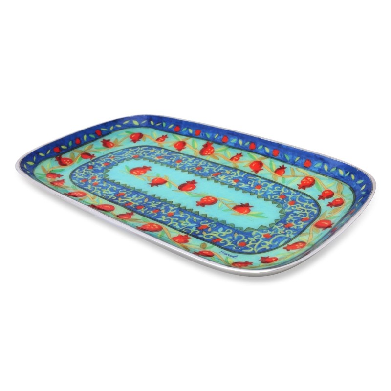 Aluminum Pomegranate Serving Tray by Yair Emanuel