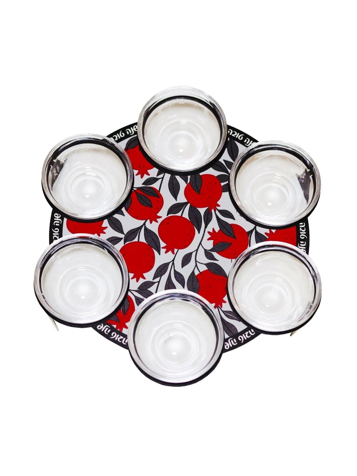 Pomegranate Design Rosh Hashanah Seder Plate by Dorit Judaica