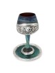 'Jerusalem' Ceramic and Sterling Silver-Plated Kiddush Cup With Ancien