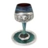 'Jerusalem' Ceramic and Sterling Silver-Plated Kiddush Cup With Ancien