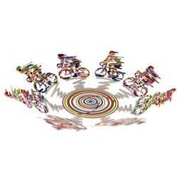 David Gerstein Signed Sculpture - Cyclists Bowl