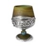Handmade Ceramic and Sterling Silver-Plated 'Jerusalem' Kiddush Cup