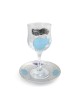 Lily Art Glass Rosh Hashanah Set - Blue & Purple Pomegranate Design