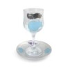 Lily Art Glass Rosh Hashanah Set - Blue & Purple Pomegranate Design