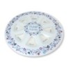 Glass Rosh Hashanah Seder Plate with Floral and Pomegranate Design