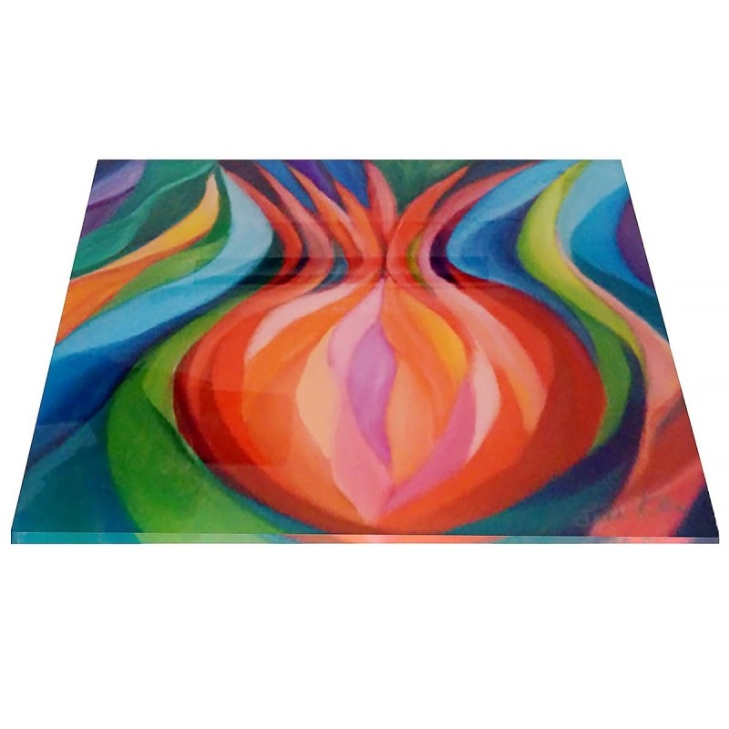 Jordana Klein Glass Challah Tray - Pomegranate