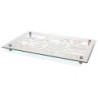 Designer Glass and Stainless Steel Challah Board by Dorit Judaica