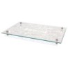 Designer Glass and Stainless Steel Challah Board by Dorit Judaica