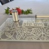 Designer Glass and Stainless Steel Challah Board by Dorit Judaica