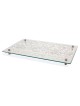 Designer Glass and Stainless Steel Challah Board by Dorit Judaica