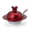 Aluminum Pomegranate Honey Dish with Spoon - Red