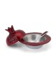 Aluminum Pomegranate Honey Dish with Spoon - Red
