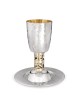 Bier Judaica Large Handcrafted Sterling Silver Kiddush Cup With Psalms