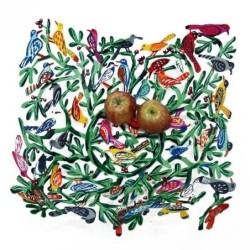 David Gerstein Signed Fruit Bowl Sculpture - Birds of the World