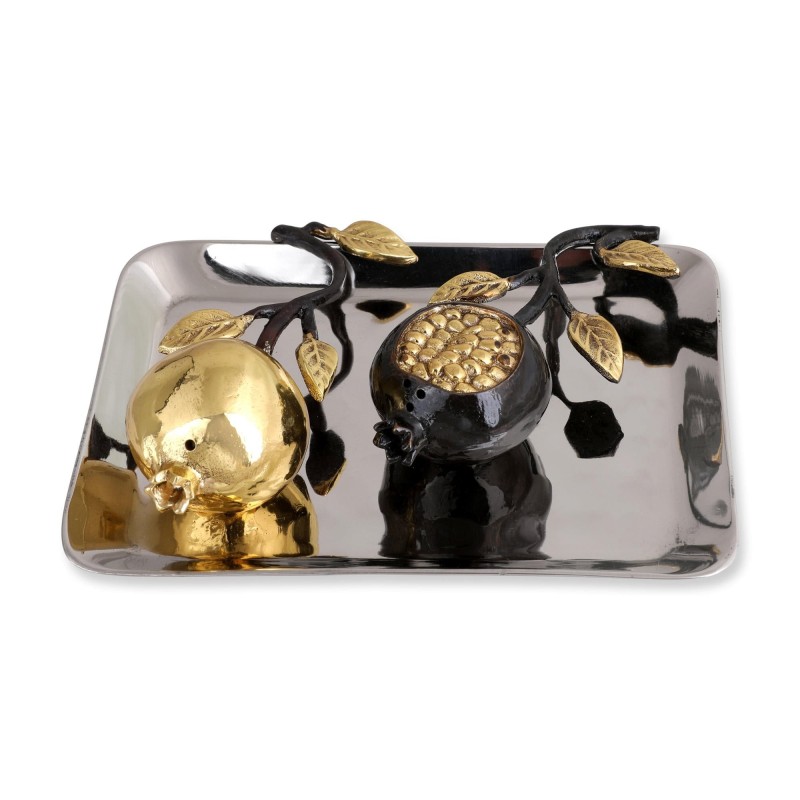 Yair Emanuel Copper Pomegranate Salt and Pepper Shakers