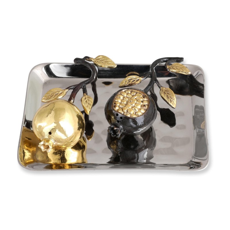 Yair Emanuel Copper Pomegranate Salt and Pepper Shakers