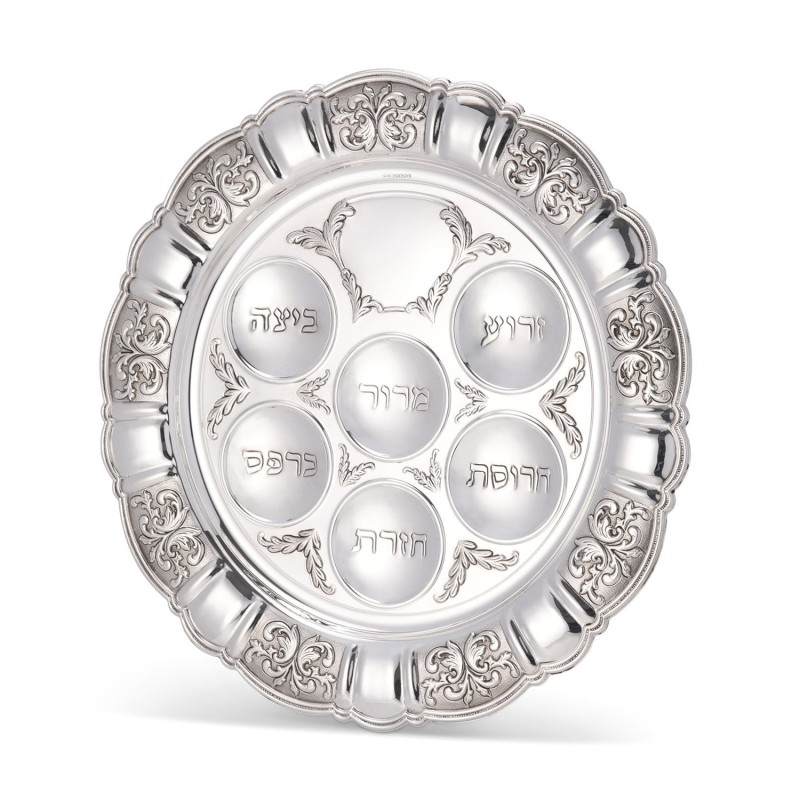 Passover Seder Plate 13.78" Odelia by Hazorfim in 925 Sterling Silver
