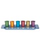 Yair Emanuel Anodized Aluminum Set of 6 Small Kiddush Cups with Tray (