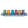 Yair Emanuel Anodized Aluminum Set of 6 Small Kiddush Cups with Tray (