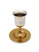 Two-Tone Jerusalem Skyline Kiddush Cup with Matching Plate