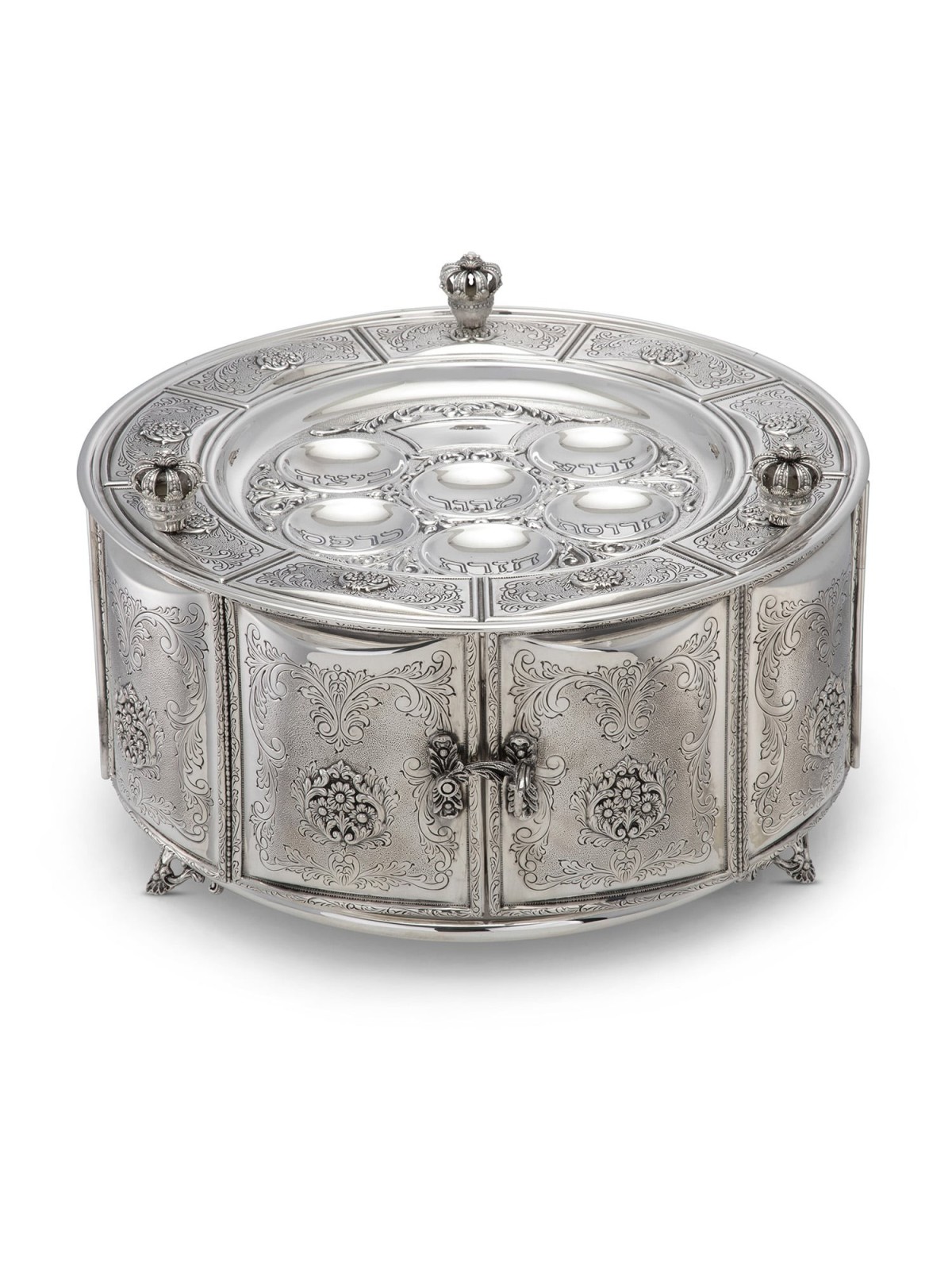 Passover Seder Plate Savyon Chest 925 Sterling SIlver by Hazorfim
