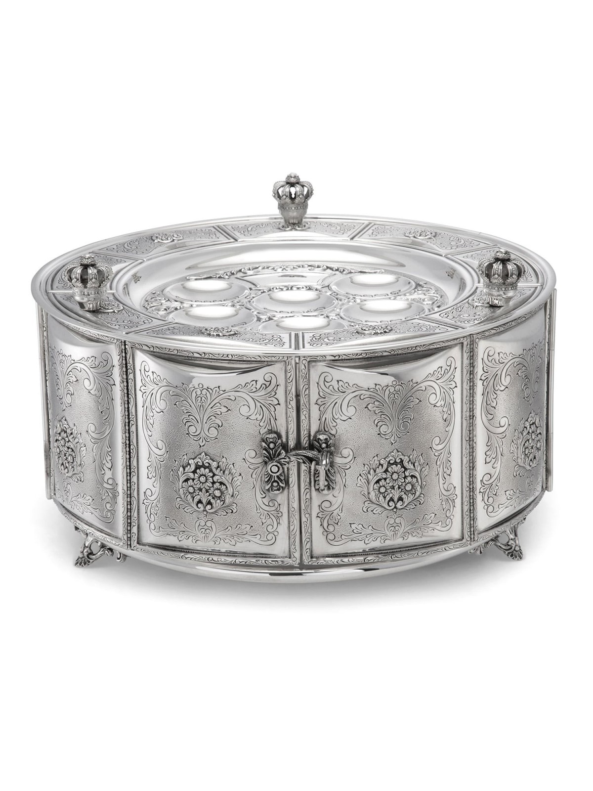 Passover Seder Plate Savyon Chest 925 Sterling SIlver by Hazorfim