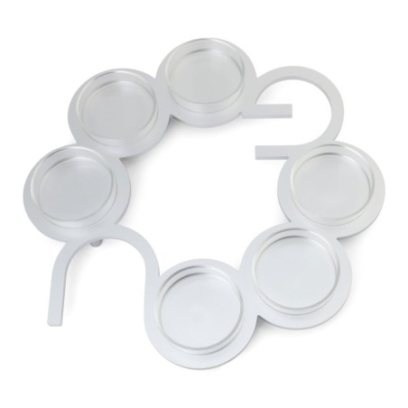 Modern Circular Passover Seder Plate with Hebrew Letters Design