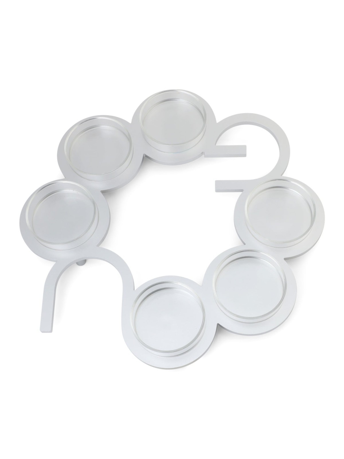 Modern Circular Passover Seder Plate with Hebrew Letters Design