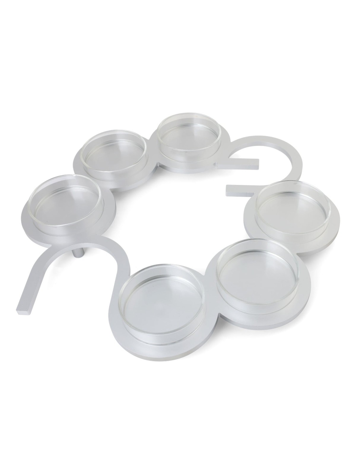 Modern Circular Passover Seder Plate with Hebrew Letters Design