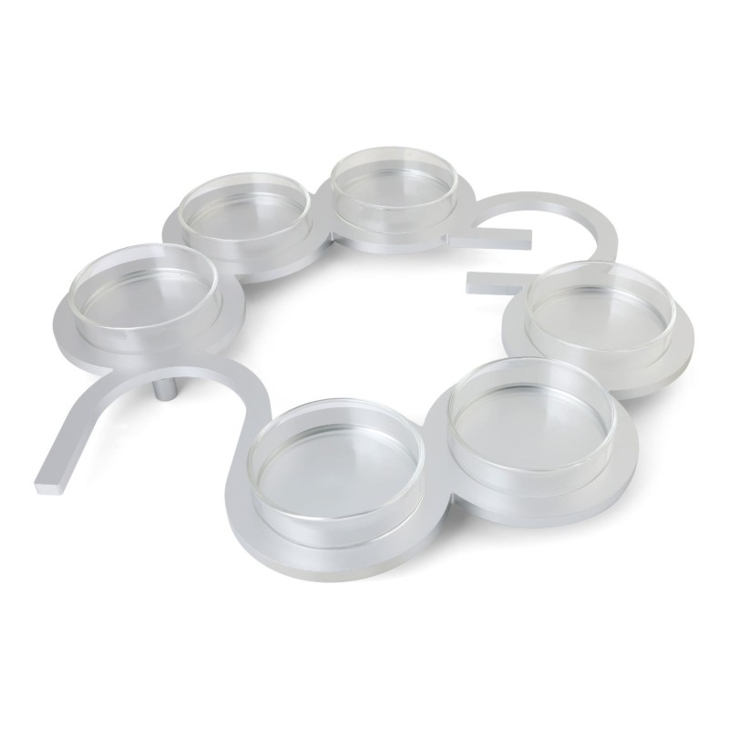 Modern Circular Passover Seder Plate with Hebrew Letters Design