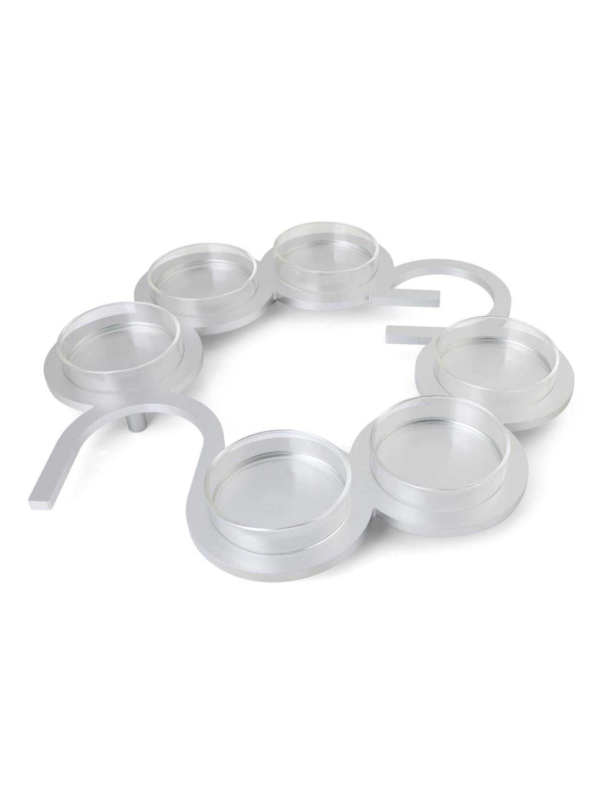 Modern Circular Passover Seder Plate with Hebrew Letters Design