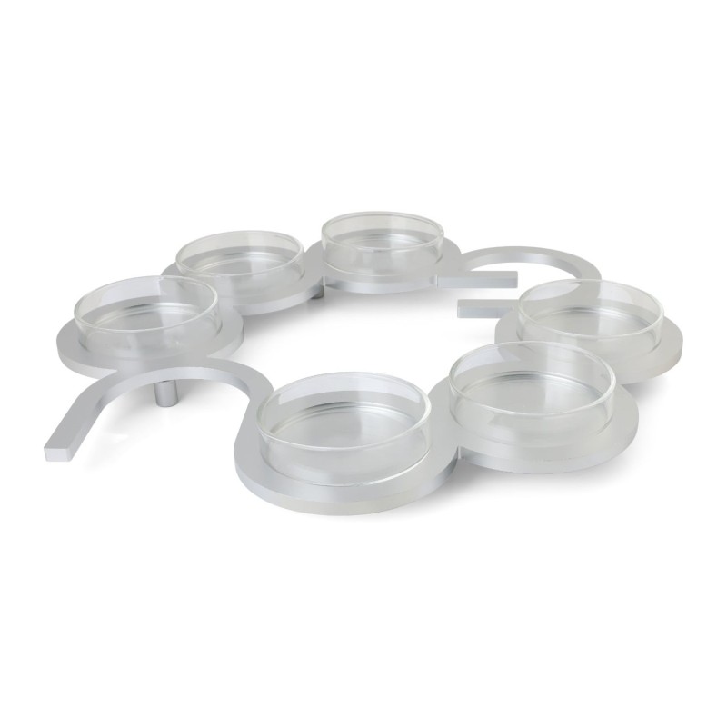 Modern Circular Passover Seder Plate with Hebrew Letters Design