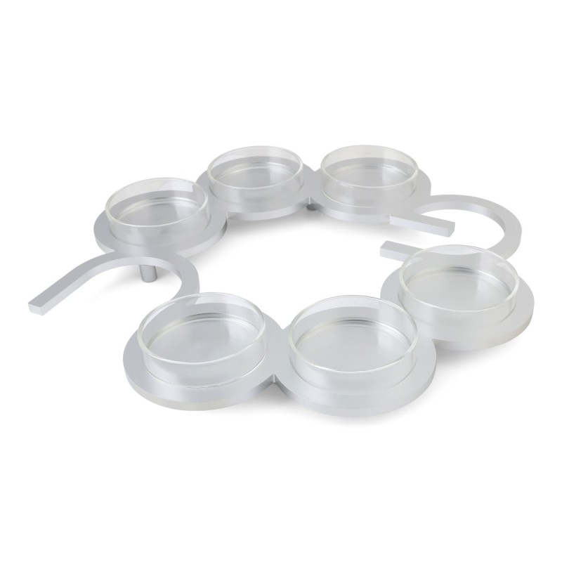 Modern Circular Passover Seder Plate with Hebrew Letters Design