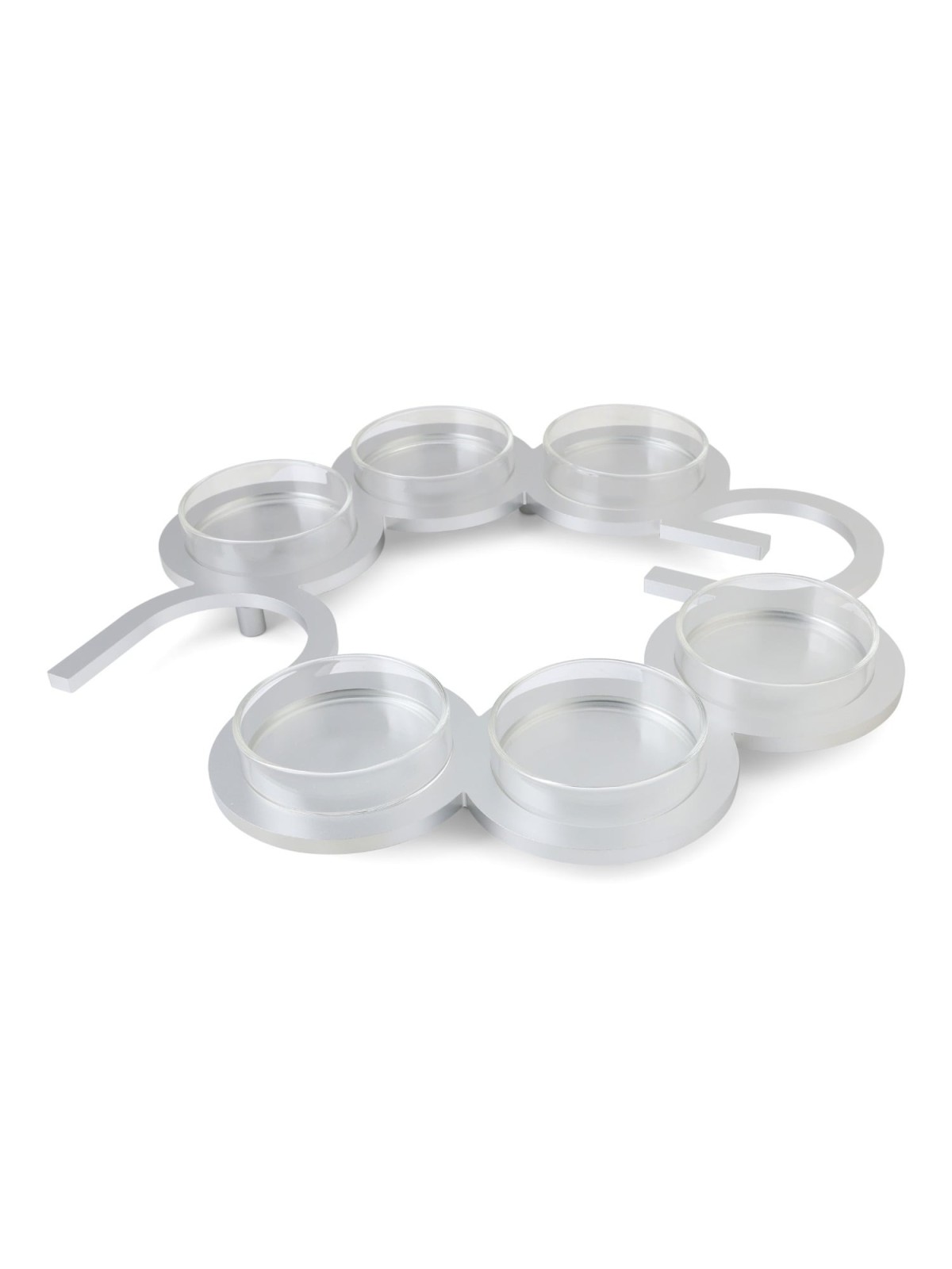 Modern Circular Passover Seder Plate with Hebrew Letters Design