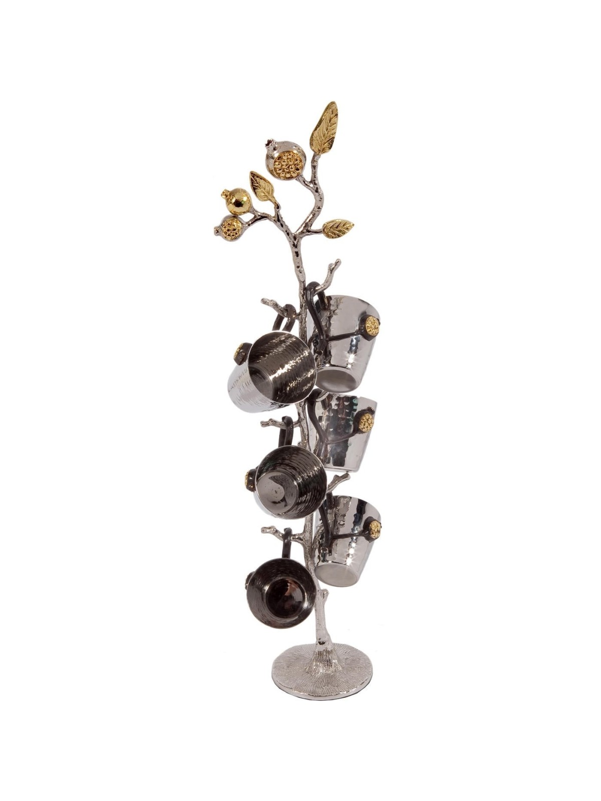 Yair Emanuel Set of 6 Liqueur Cups with Pomegranate Stand