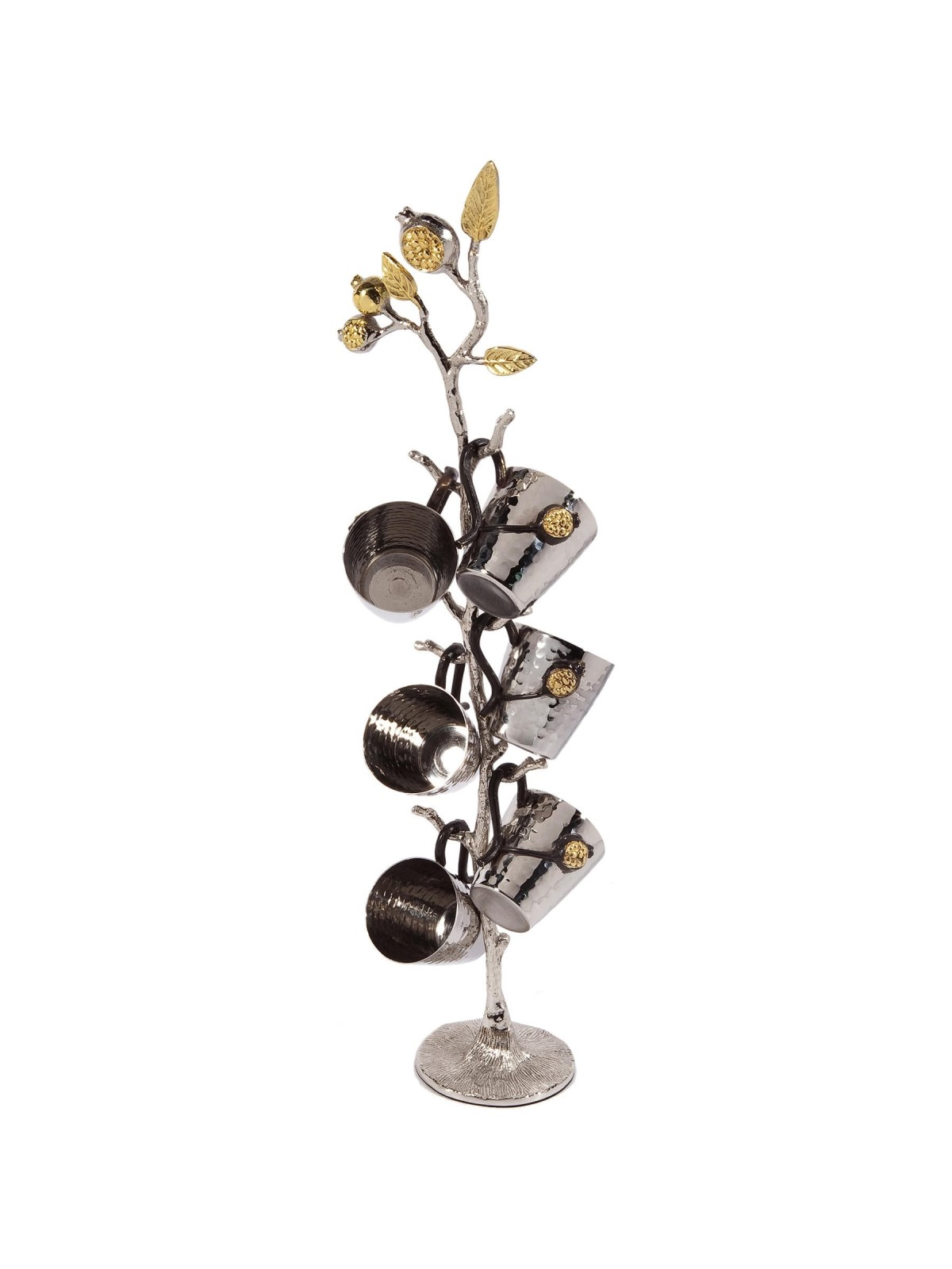 Yair Emanuel Set of 6 Liqueur Cups with Pomegranate Stand