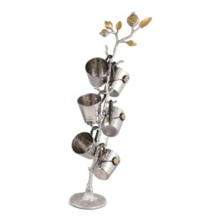 Yair Emanuel Set of 6 Liqueur Cups with Pomegranate Stand