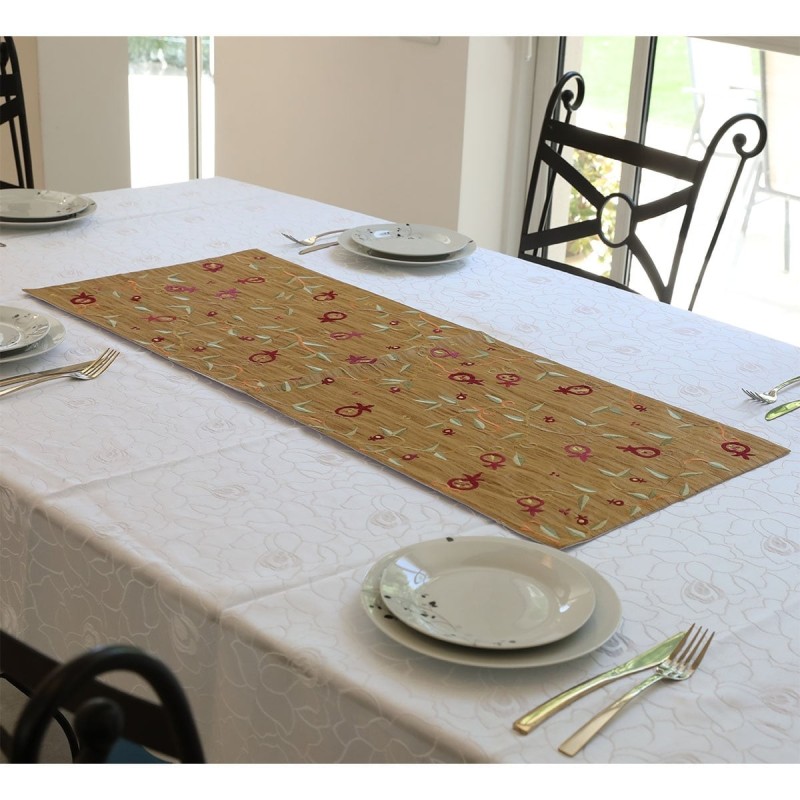Pomegranates: Yair Emanuel Embroidered Runner (Gold)