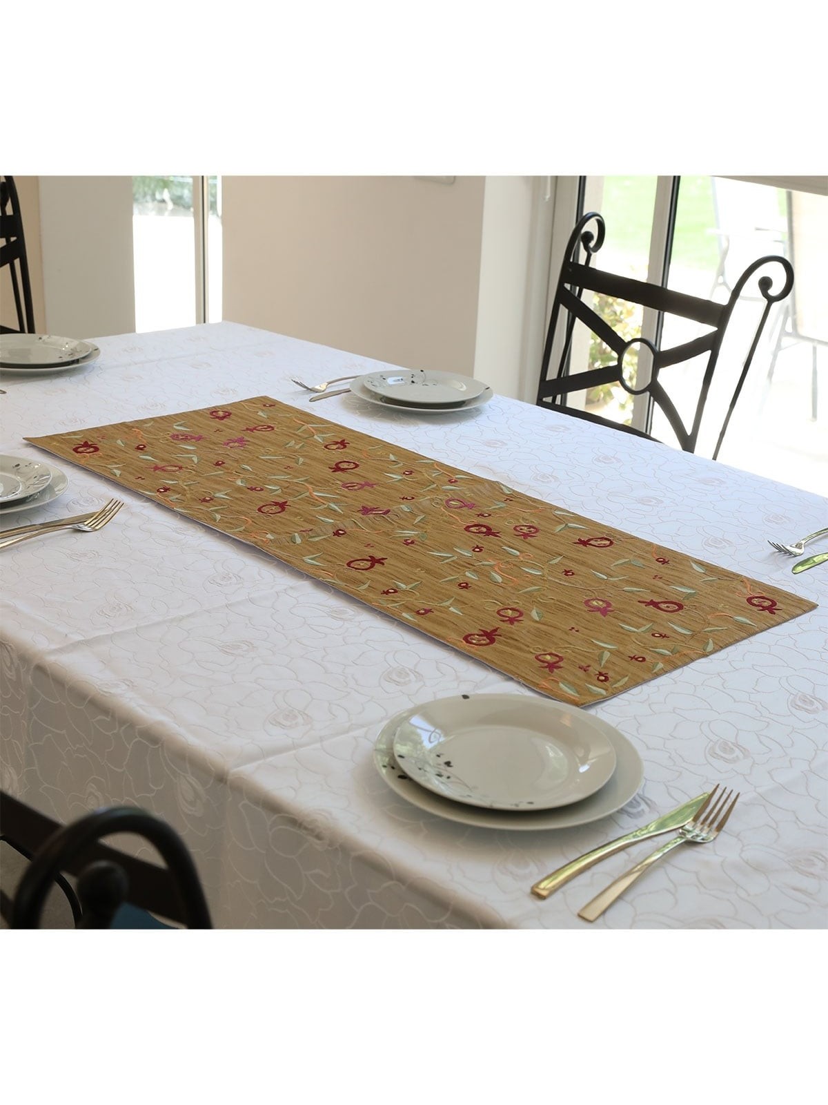 Pomegranates: Yair Emanuel Embroidered Runner (Gold)