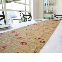 Pomegranates: Yair Emanuel Embroidered Runner (Gold)