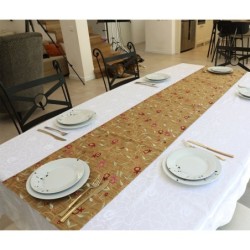 Pomegranates: Yair Emanuel Embroidered Runner (Gold)