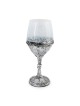 Handcrafted White Glass and Sterling Silver-Plated Kiddush Cup