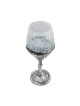 Handcrafted White Glass and Sterling Silver-Plated Kiddush Cup