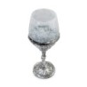 Handcrafted White Glass and Sterling Silver-Plated Kiddush Cup