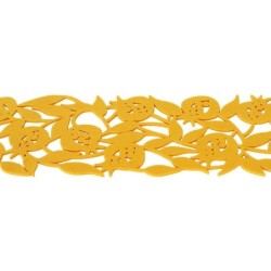 Dorit Judaica Felt Pomegranate Table Runner - Mustard